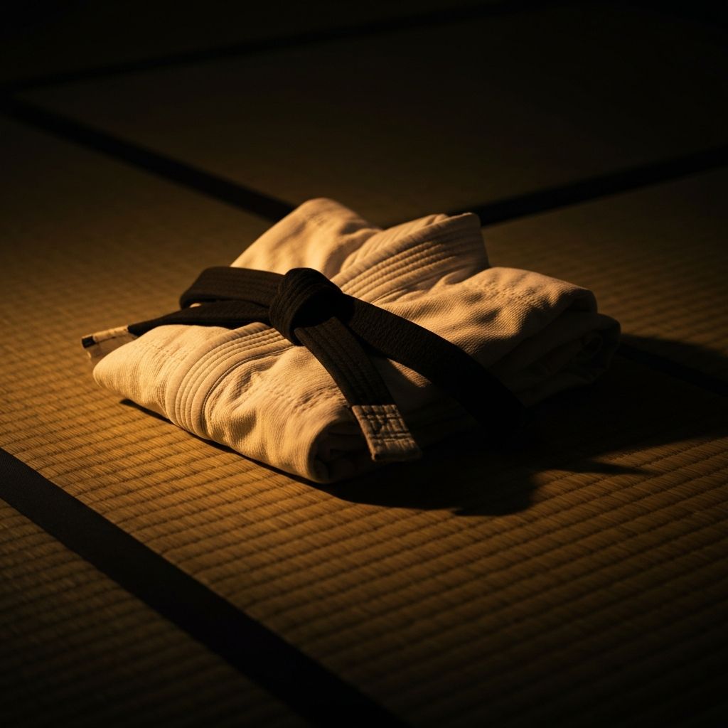 Jiu jitsu gi on tatami mat